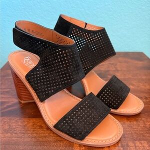 FRANCO SARTO Black Suede Heels Size 9.5